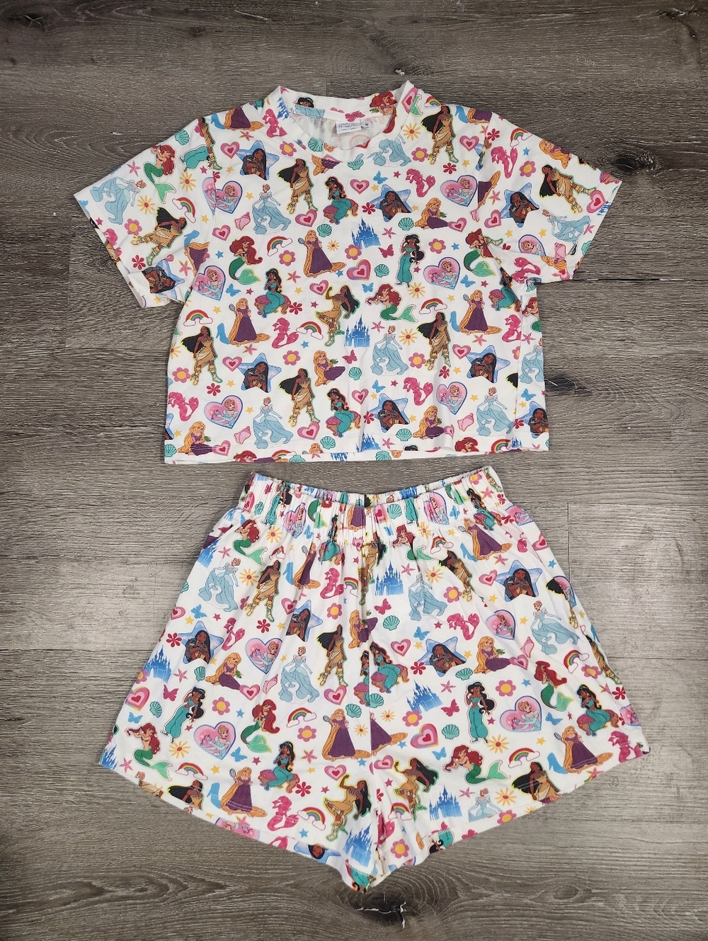 Disney Skinny Dip Princesses PJ Set Size Women's Medium